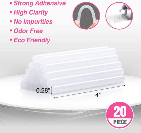 WORKPRO Mini Hot Glue Gun with 20 Pcs Hot Glue Sticks, Glue Gun Kit for Decorations, Arts, Crafts, School DIY Projects and Home Repairs- Pink Ribb...